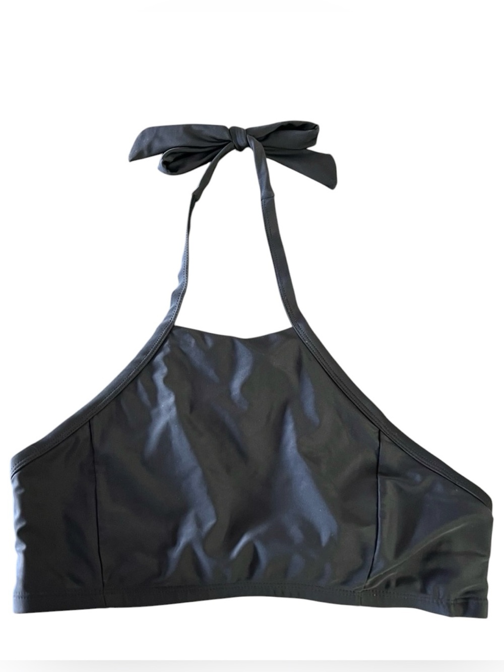 Island Love Black High Neck Swim Athletic SUP Water Sports Bikini Top L 9 11 EUC